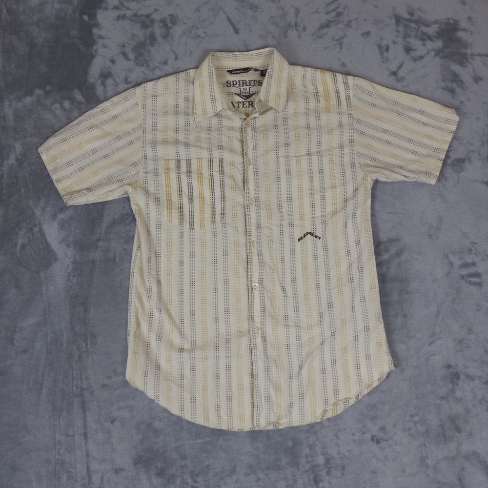 Element Brand Mens M Short Sleeve Button Down Shirt Yellow Skate Beach Surf
